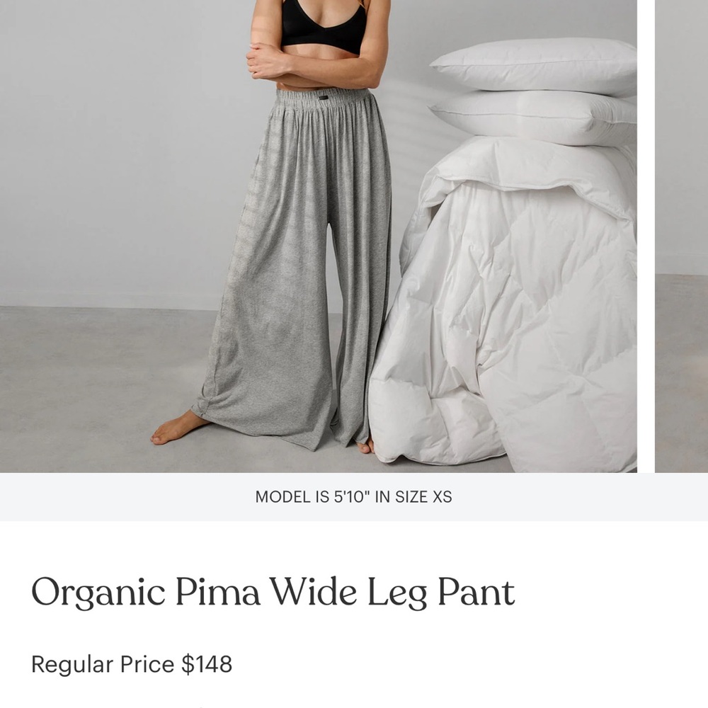 Lunya Pima cotton Gray Wide Leg Pants size medium